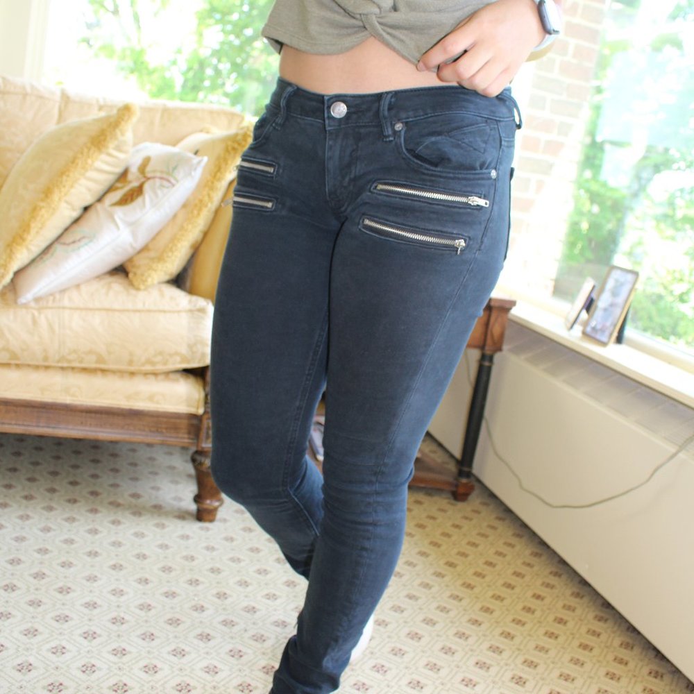Vigoss Double Zipper Black Skinny